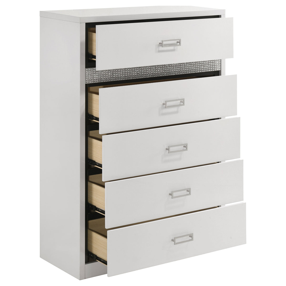 Viana White High Gloss Chest by Coaster at Eve Furniture