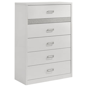 Viana White High Gloss Chest by Coaster at Eve Furniture