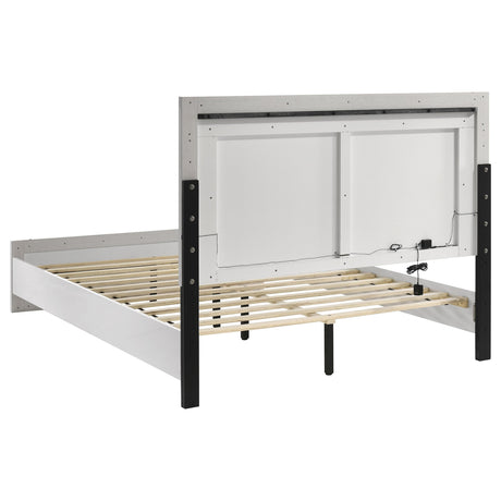 Viana White High Gloss 5-Piece Touch-Control LED Eastern King Bedroom Set by Coaster at Eve Furniture