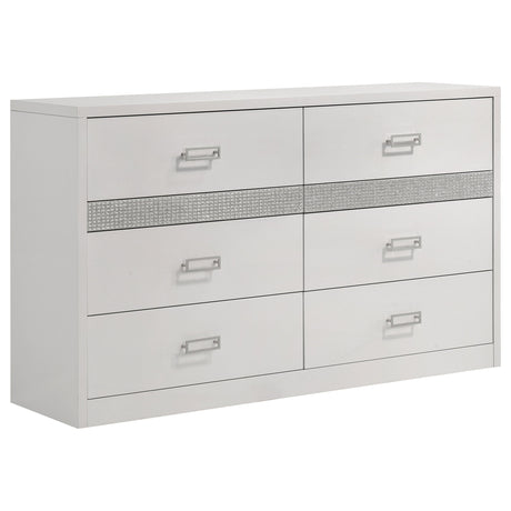 Viana White High Gloss 5-Piece Touch-Control LED Eastern King Bedroom Set by Coaster at Eve Furniture