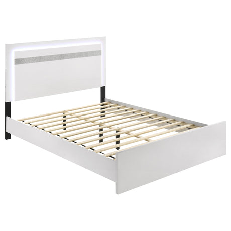 Viana White High Gloss 4-Piece Touch-Control LED Queen Bedroom Set by Coaster at Eve Furniture