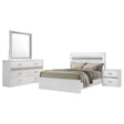 Viana White High Gloss 4-Piece Touch-Control LED Queen Bedroom Set by Coaster at Eve Furniture