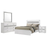 Viana White High Gloss 4-Piece Touch-Control LED Queen Bedroom Set by Coaster at Eve Furniture