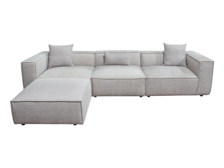 Vice Fabric 4-Piece Modular Sectional with Ottoman by Diamond Sofa at Eve Furniture