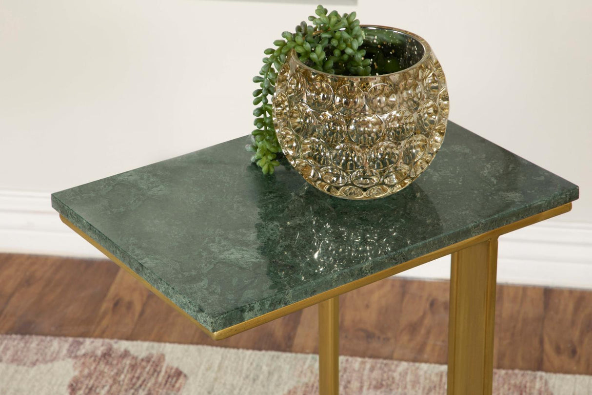 Vicente Gray Accent Table with Marble Top