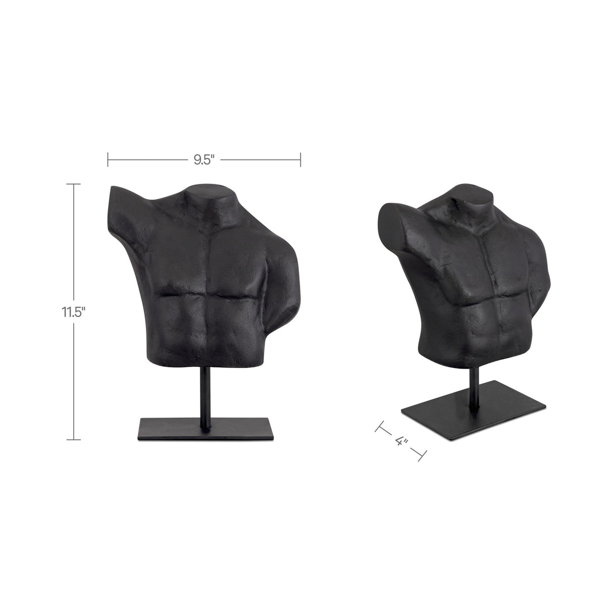Victor Aged Black Cast Alumiinum Sculpture by MOES at Eve Furniture