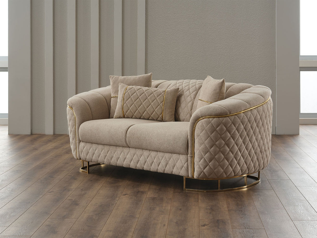 Victoria 3-pieces Living Room Set in Cream by Furnia at Eve Furniture