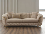 Victoria 3-pieces Living Room Set in Cream by Furnia at Eve Furniture