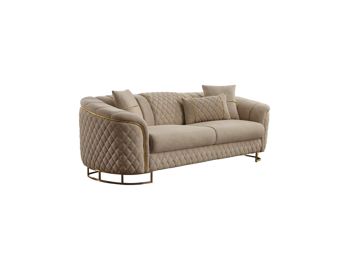 Victoria 3-pieces Living Room Set in Cream by Furnia at Eve Furniture