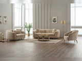 Victoria 3-pieces Living Room Set in Cream by Furnia at Eve Furniture