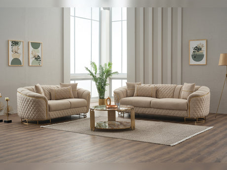 Victoria Cream 3-pieces Living Room Set by Furnia at Eve Furniture