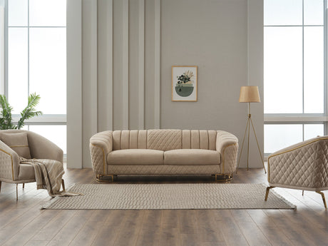 Victoria Cream 3-pieces Living Room Set by Furnia at Eve Furniture