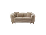 Victoria Cream Stationary Loveseat by Furnia at Eve Furniture