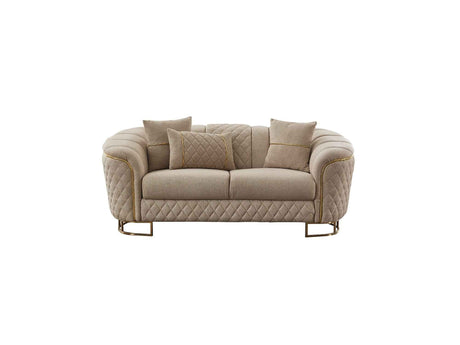 Victoria Cream Stationary Loveseat by Furnia at Eve Furniture