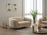 Victoria Cream Stationary Loveseat by Furnia at Eve Furniture