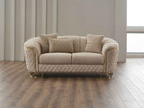 Victoria Cream Stationary Loveseat by Furnia at Eve Furniture