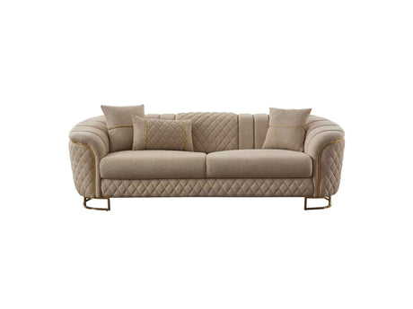 Victoria Cream Stationary Sofa by Furnia at Eve Furniture