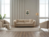 Victoria Cream Stationary Sofa by Furnia at Eve Furniture