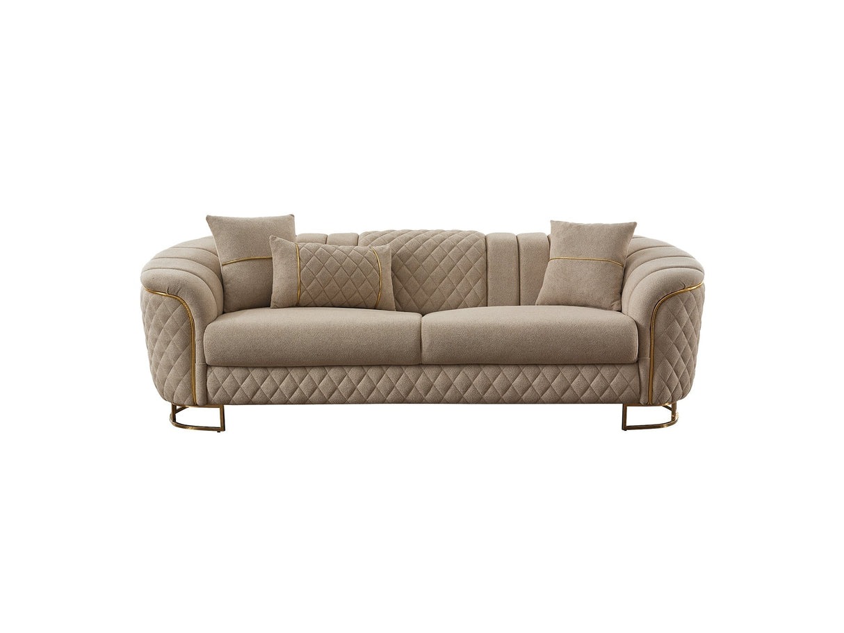 Victoria Cream Stationary Sofa by Furnia at Eve Furniture