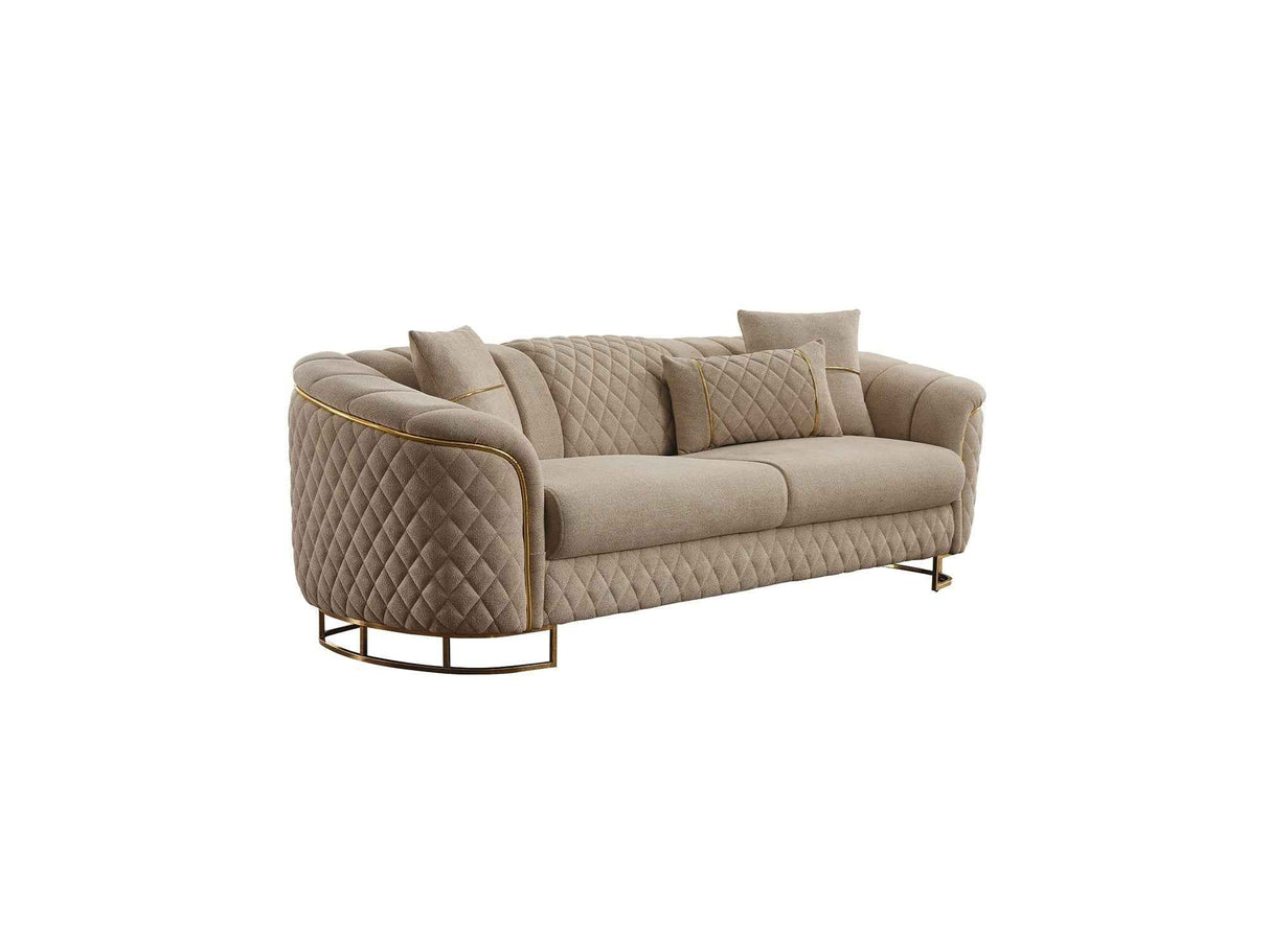 Victoria Cream Stationary Sofa by Furnia at Eve Furniture