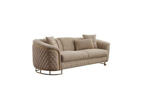 Victoria Cream Stationary Sofa by Furnia at Eve Furniture