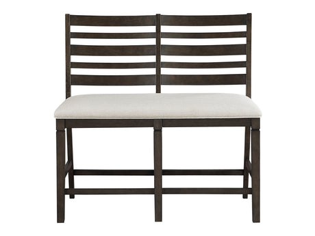 Victoria Dark Espresso/Beige Counter Height Bench by Homelegance at Eve Furniture