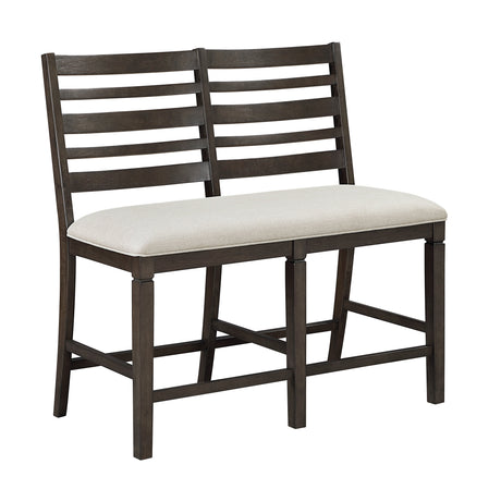 Victoria Dark Espresso/Beige Counter Height Bench by Homelegance at Eve Furniture