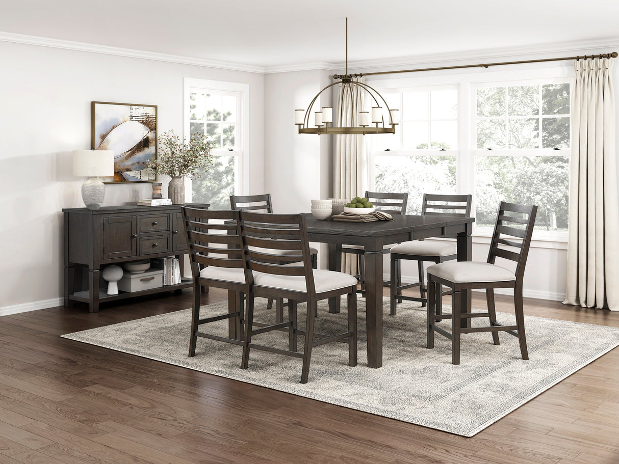 Victoria Espresso/Beige Counter Height Chair, Set of 2 by Homelegance at Eve Furniture
