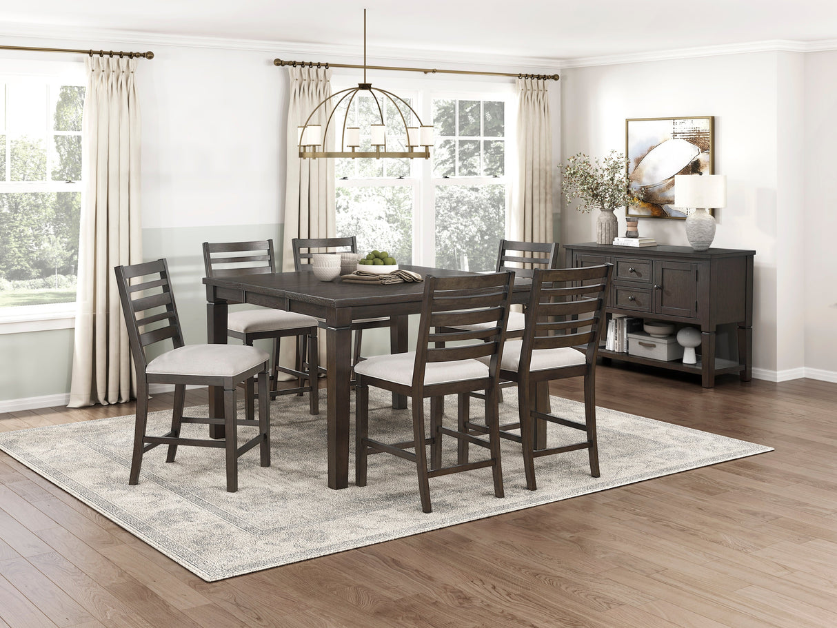Victoria Espresso/Beige Counter Height Chair, Set of 2 by Homelegance at Eve Furniture