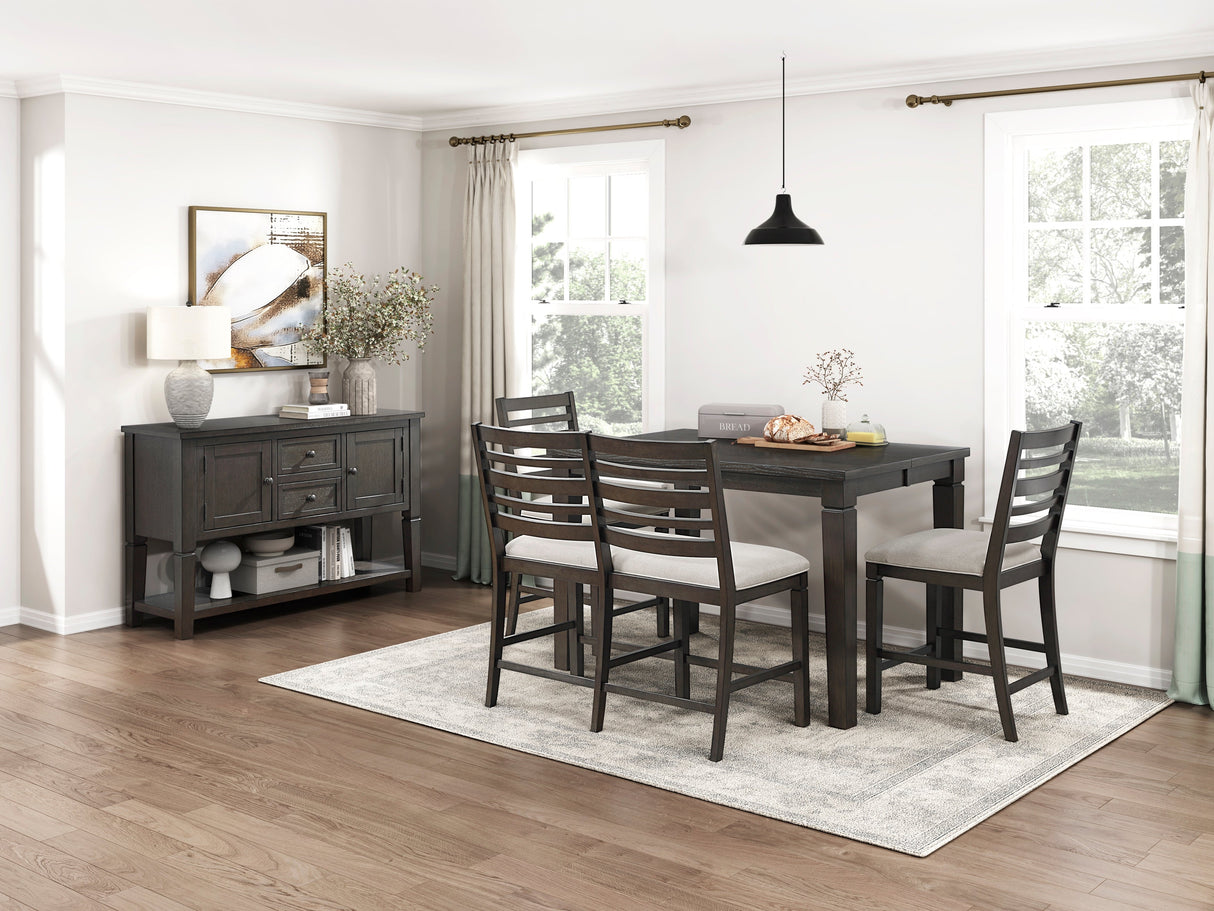 Victoria Espresso/Beige Counter Height Chair, Set of 2 by Homelegance at Eve Furniture