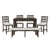 Victoria Espresso/Beige Counter Height Set by Homelegance at Eve Furniture