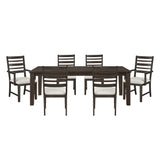 Victoria Espresso/Beige Dining Room Set