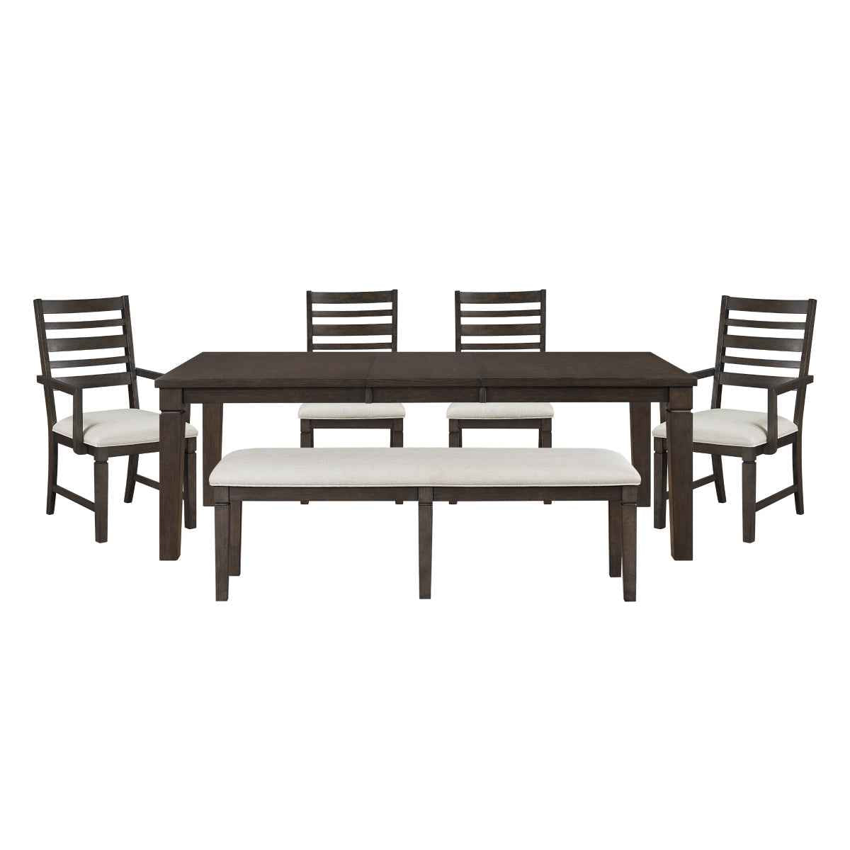 Victoria Espresso/Beige Dining Room Set