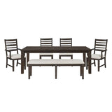Victoria Espresso/Beige Dining Room Set