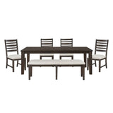 Victoria Espresso/Beige Dining Room Set