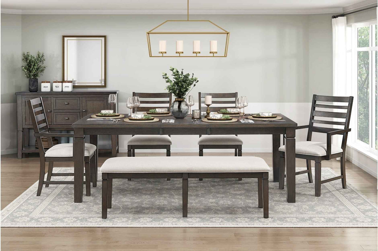 Victoria Espresso/Beige Dining Room Set