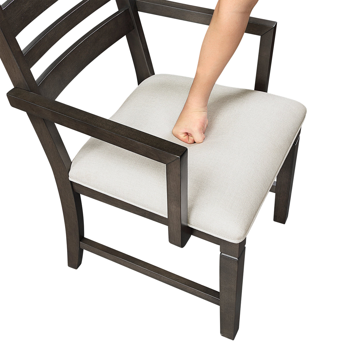 Victoria Espresso/Beige Upholstered Arm Chair, Set of 2 by Homelegance at Eve Furniture