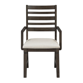 Victoria Espresso/Beige Upholstered Arm Chair, Set of 2 by Homelegance at Eve Furniture