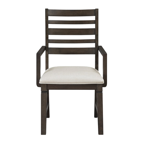Victoria Espresso/Beige Upholstered Arm Chair, Set of 2 by Homelegance at Eve Furniture