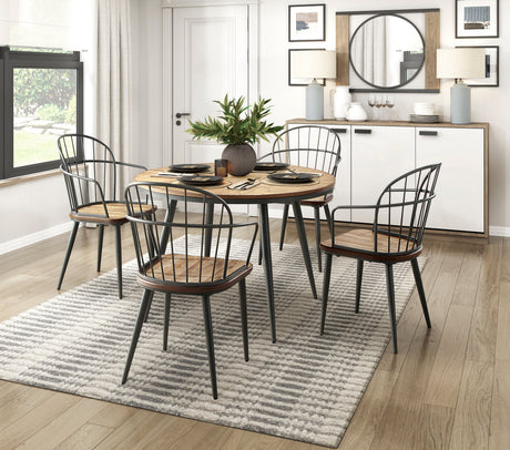Victoria Espresso/Beige Upholstered Side Chair, Set of 2 by Homelegance at Eve Furniture