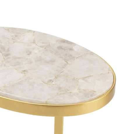 Victoria Gold/White Drink Table by Crestview at Eve Furniture