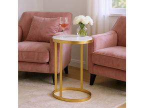 Victoria Gold/White Drink Table by Crestview at Eve Furniture
