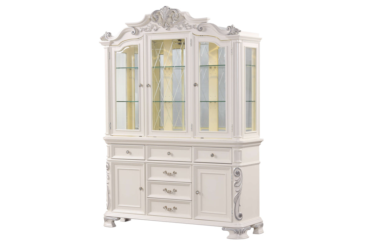 Victoria White Dining Hutch by Cosmos Furniture at Eve Furniture