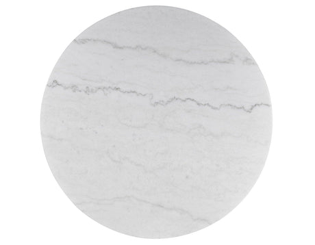 Vida 3-Piece Castered Round White Marble Top Table Set by Steve Silver at Eve Furniture