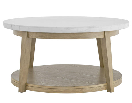 Vida 3-Piece Castered Round White Marble Top Table Set by Steve Silver at Eve Furniture