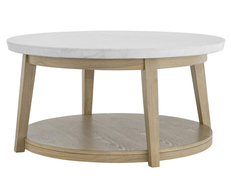 Vida 3-Piece Castered Round White Marble Top Table Set by Steve Silver at Eve Furniture