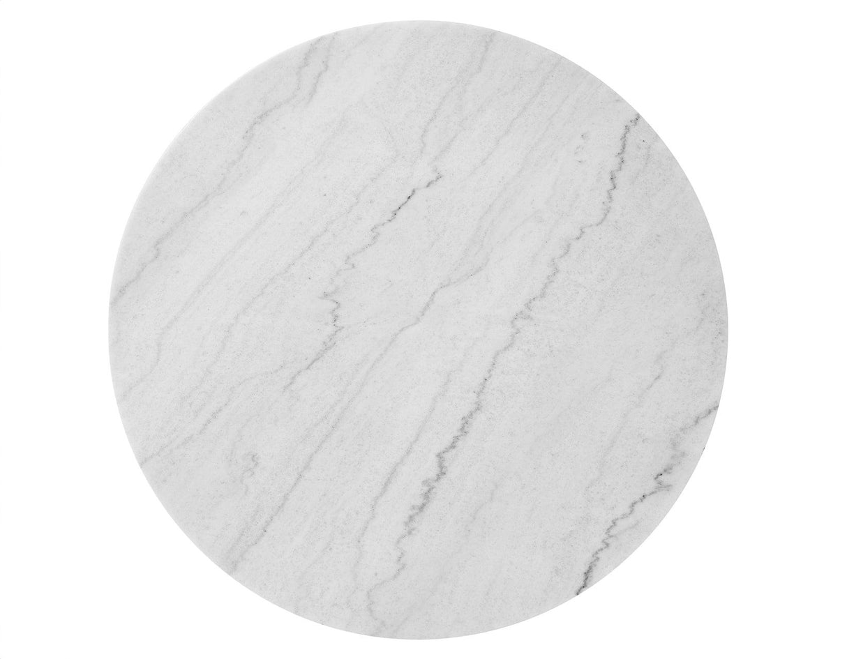Vida 48″ Round White Marble Dining Table by Steve Silver at Eve Furniture