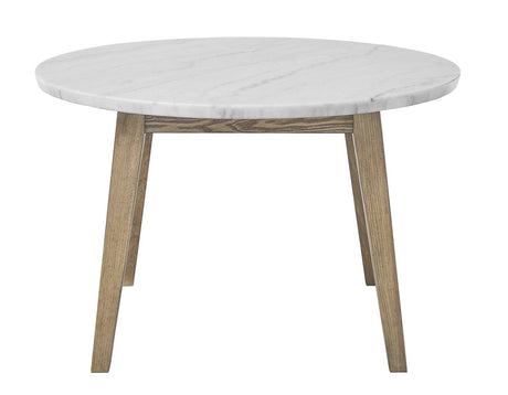 Vida 48″ Round White Marble Dining Table by Steve Silver at Eve Furniture