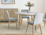 Vida 48″ Round White Marble Dining Table by Steve Silver at Eve Furniture