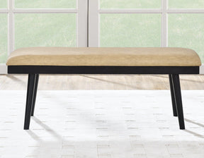 Vida 49″ Sand Vegan Leather Dining Bench by Steve Silver at Eve Furniture
